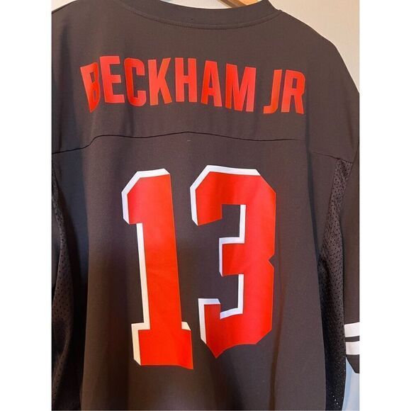 NFL Men's 2XL Cleveland Browns Odell Beckham Jr Jersey #13 Brown Orange Football - Picture 8 of 9